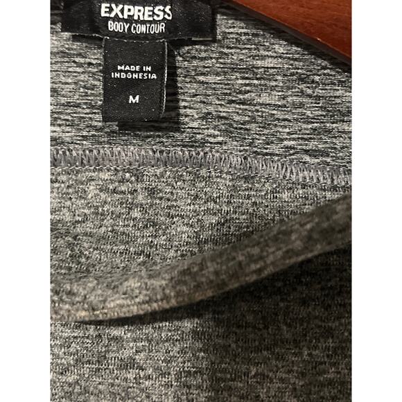 Express, Marled Gray Mock Turtleneck with Cutout Bodysuit, Size Medium, KB336 - Picture 3 of 4